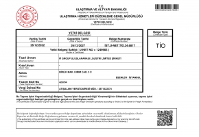 Taşıma İşleri Organizatörlüğü Yetki Belgesi